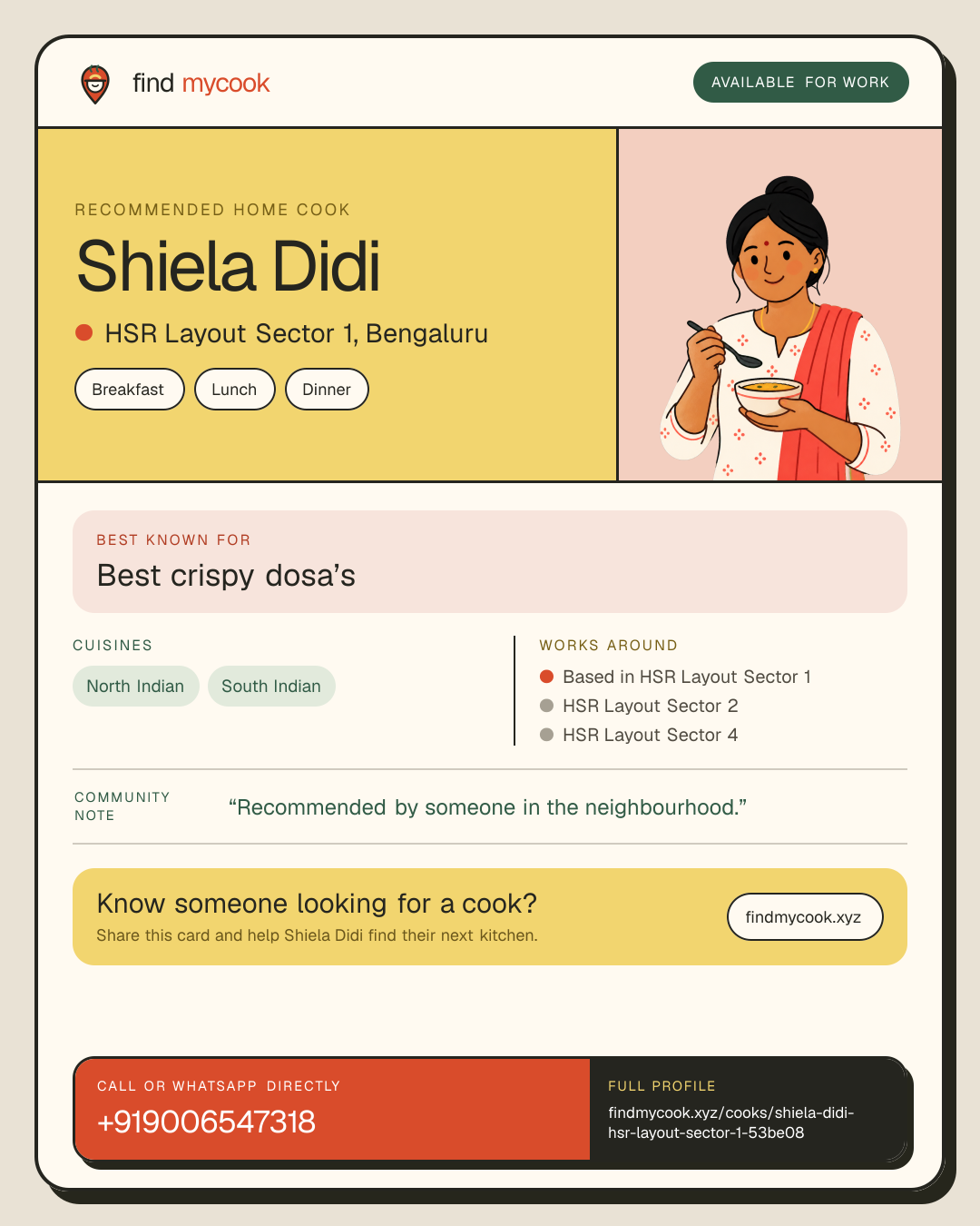 Shiela Didi's Find MyCook cook card